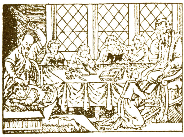 Иллюстрация из 'Букваря' Поликарпова Ф.П. 1701