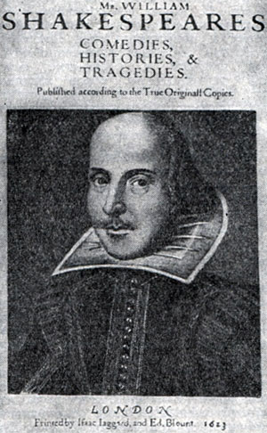 У. Шекспир. 'Комедии, истории, трагедии'. Лондон, 1623. Титульный лист