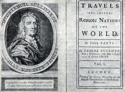 Дж. Свифт. 'Путешествия... Гулливера'. Лондон, 1726. Разворот
