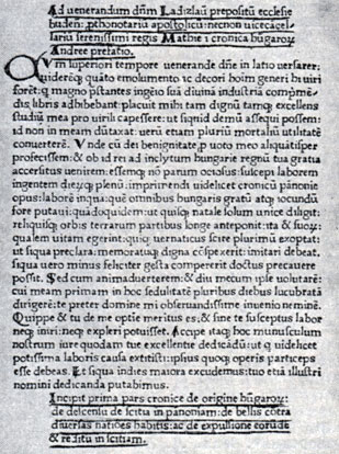 Страница из книги 'Хроника венгров'. Буда, 1473
