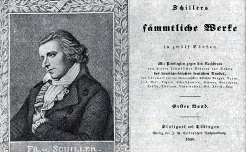 Ф. Шиллер. Собрание сочинений. Штутгарт и Тюбинген, 1838. Разворот
