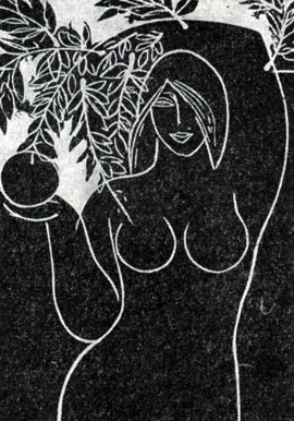 Э. Межелайтис. 'Человек'. Гравюра на дереве С. Красаускаса. 1961