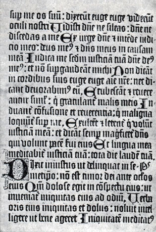 Страница 'Псалтыри'. Изд. П. Шёффера, Майнц, 1457